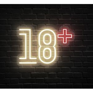 18+ Neon Sign (37 " x 25 ")