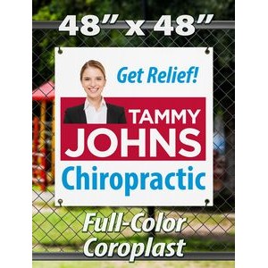 48"X 48" Corrugated Plastic Yard Signs, FULL COLOR/ 1 SIDED