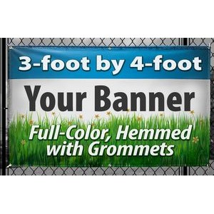 3' X 4' - (36" x 48") Full color digitally printed 13oz vinyl banner