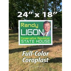 24" X 18" Corrugated Plastic Yard Signs, FULL COLOR / 2 SIDED