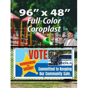 96"X 48" Corrugated Plastic Yard Signs, FULL COLOR/ 1 SIDED