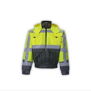 High Viz Lime Jacket with Removable Lining - Bulk Order