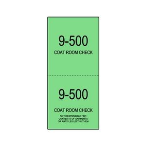 Coat Room Check Tickets