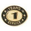 1 Years Service Stock Die Struck Pin