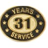 31 Years Service Stock Die Struck Pin