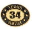 34 Years Service Stock Die Struck Pin