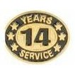 14 Years Service Stock Die Struck Pin