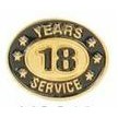 18 Years Service Stock Die Struck Pin