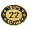 22 Years Service Stock Die Struck Pin