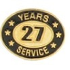 27 Years Service Stock Die Struck Pin