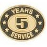 5 Years Service Stock Die Struck Pin