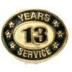 13 Years Service Stock Die Struck Pin