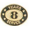 8 Years Service Stock Die Struck Pin