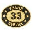 33 Years Service Stock Die Struck Pin