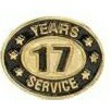 17 Years Service Stock Die Struck Pin