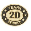 20 Years Service Stock Die Struck Pin