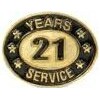 21 Years Service Stock Die Struck Pin