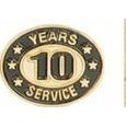 10 Years Service Stock Die Struck Pin