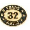 32 Years Service Stock Die Struck Pin