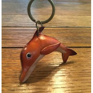 Dolphin Leather Key Ring