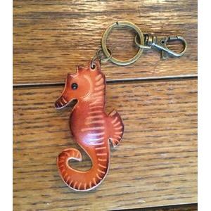 Seahorse Leather Key Ring