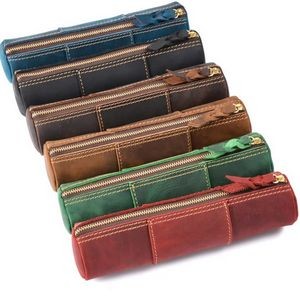 Forcella Leather Zippered Pen Case