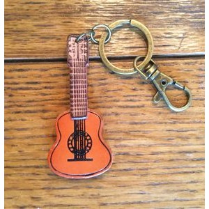 Guitar Leather Key Ring