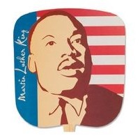 Martin Luther King w/Flag Stock Religious & Inspirational Fan