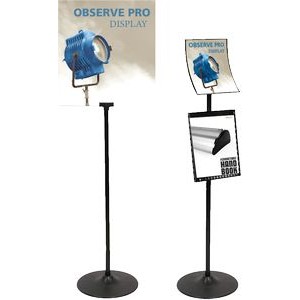 Observe Pro Sign Stand with 16" x 16" graphic & lit rack