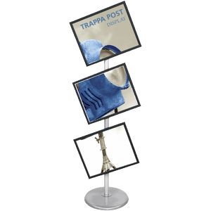 Trappa Post Stand w/ 4 Slanted 17" x 11" Snap Edge Frames