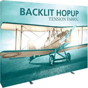 Hopup™ 10ft Backlit Straight Display & Tension Fabric Graphic