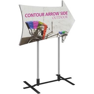 Contour Double Sided Outdoor Sign Arrow Side w/Plate Base