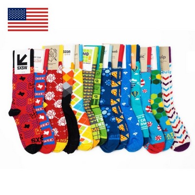 Custom Knit Cotton Crew Business & Dress Socks (Flagship USA Made Option)