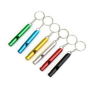 Colored Aluminum Emergency Survival Whistle w/Key Chain