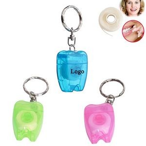 Tooth-Shaped Dental Floss Keychain