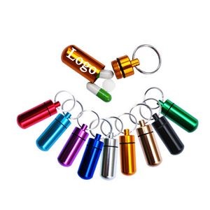 Mini Pill Container Keychain/Pill Case w/Keychain