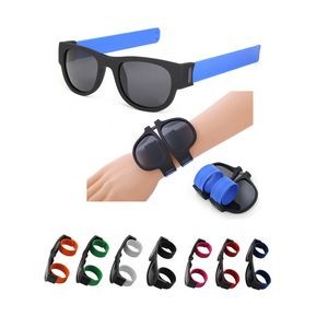 Foldable Sunglasses with Slap Bracelet