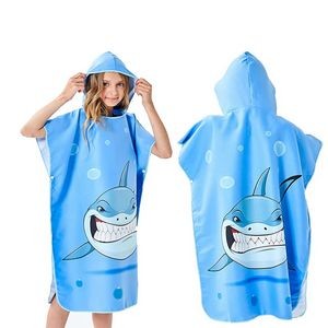 Microfibre Surf Poncho Changing Robe Hooded Poncho Towel For Children (70x80cm)
