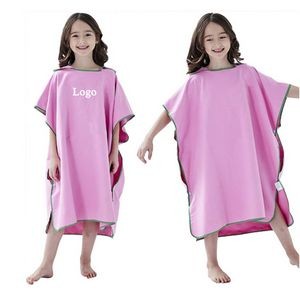 Children Microfiber Changing Towel Poncho Hooded Robe