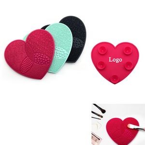 Heart-shaped Silicone Cosmetic Brush Scrubber With Suction Cup