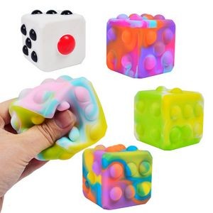 Cube Dice Shaped Push Bubble Squeeze Fidget Toy