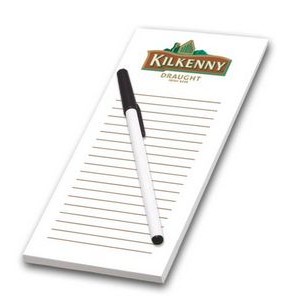 25 Sheet Notepad and Pen Combo - 4 Color Process (3 3/4"x8")