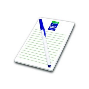 100 Sheet Notepad and Pen Combo - 4 Color Process (3 3/4"x5 3/4")