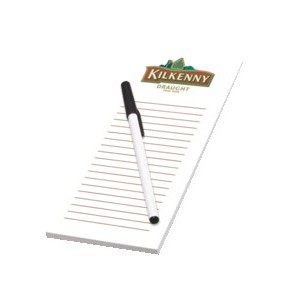25 Sheet Notepad and Pen Combo - 2 Color (3 3/4"x8")