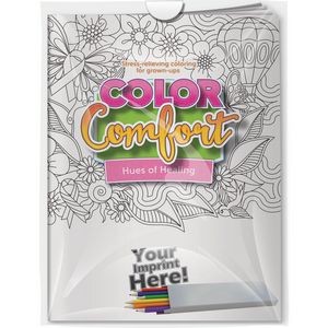 Combo Pack - Color Comfort & 6-Pack of Colored Pencils (Imprinted) in a Poly Bag