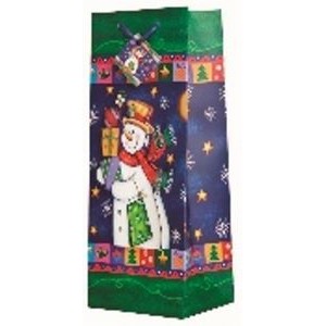 3D Effect Holiday Wine Bottle Bag (Frosty The Snowman)