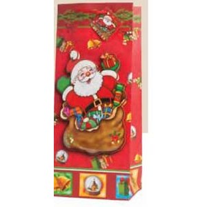 3D Effect Holiday Wine Bottle Bag (Jolly Santa Claus)