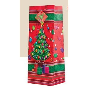 3D Effect Holiday Wine Bottle Bag (Yuletide Christmas Tree)