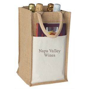 Jute Vino-Sack™ Four Bottle Tote Bag
