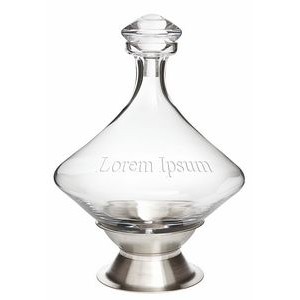 Orbital Glass Decanter w/Silver Plated Base